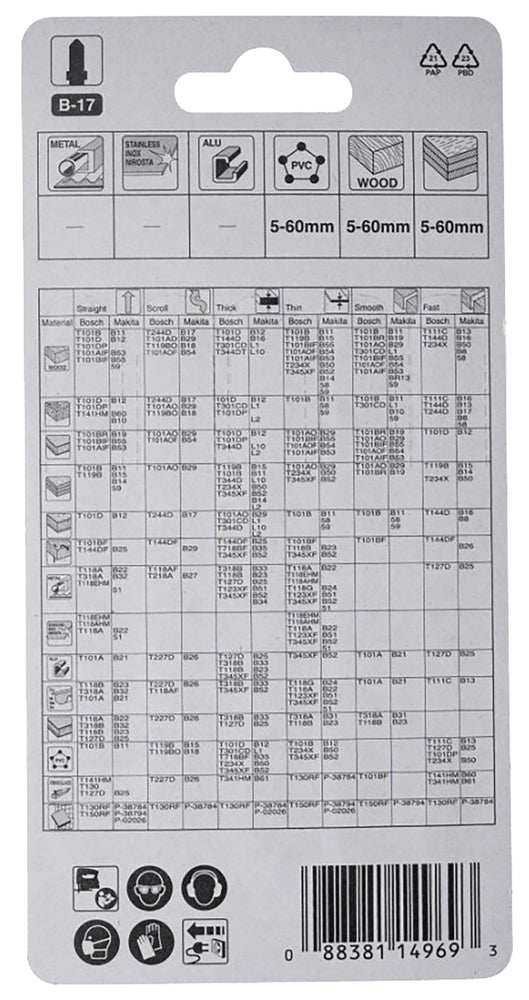 Stichsägeblatt B-17 Kurvenblatt Holz/Kunststoff   A-85690