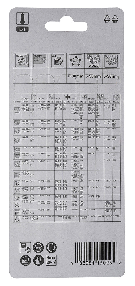 Stichsägeblatt L-1 Holz/Kunststoff   A-86290