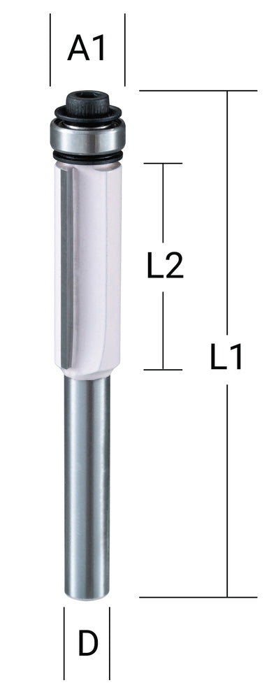 Bündigfräser zweischneidig 9,5 mm   D-47690