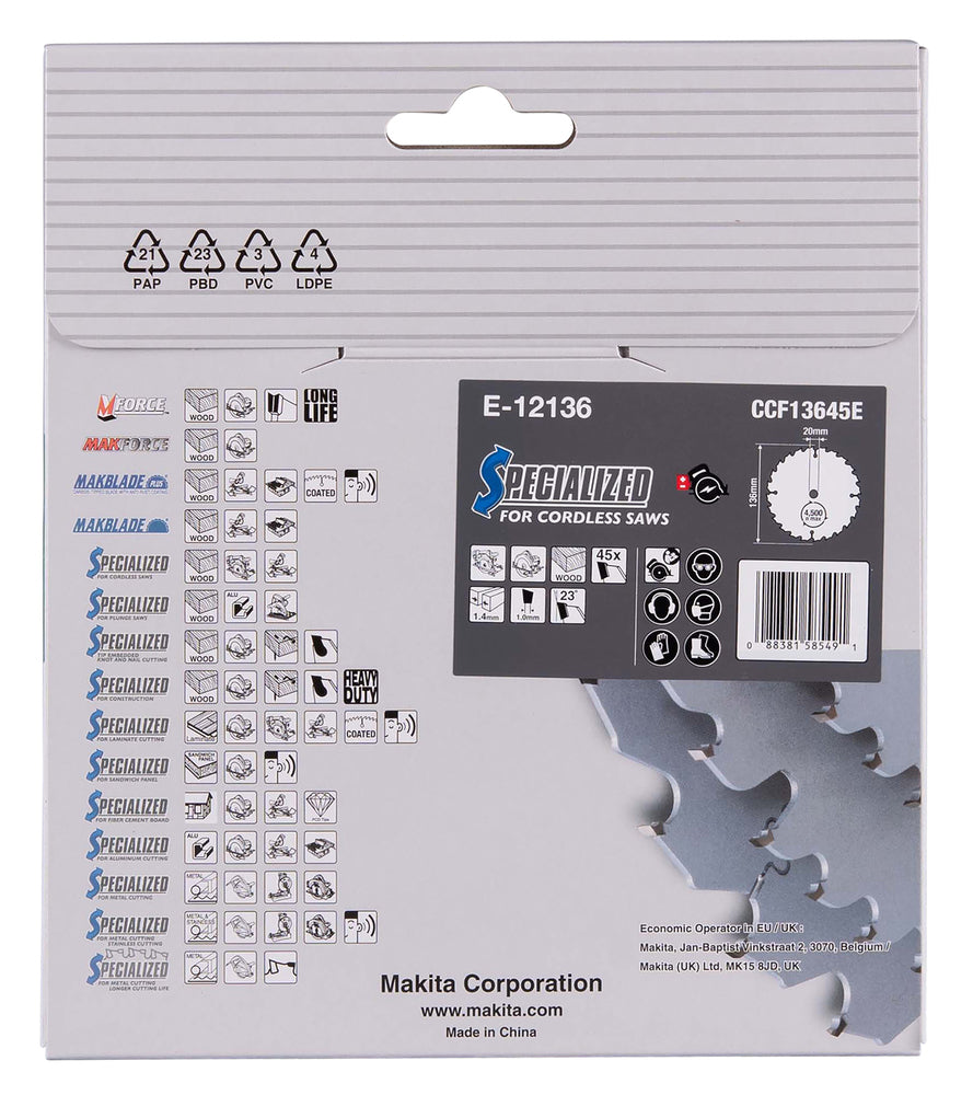 Sägeblatt 136x1,4x20, 45Z EFFICUT   E-12136