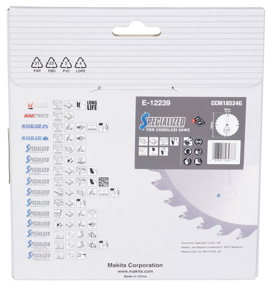 Sägeblatt 185x1,5x30, 24Z EFFICUT   E-12239