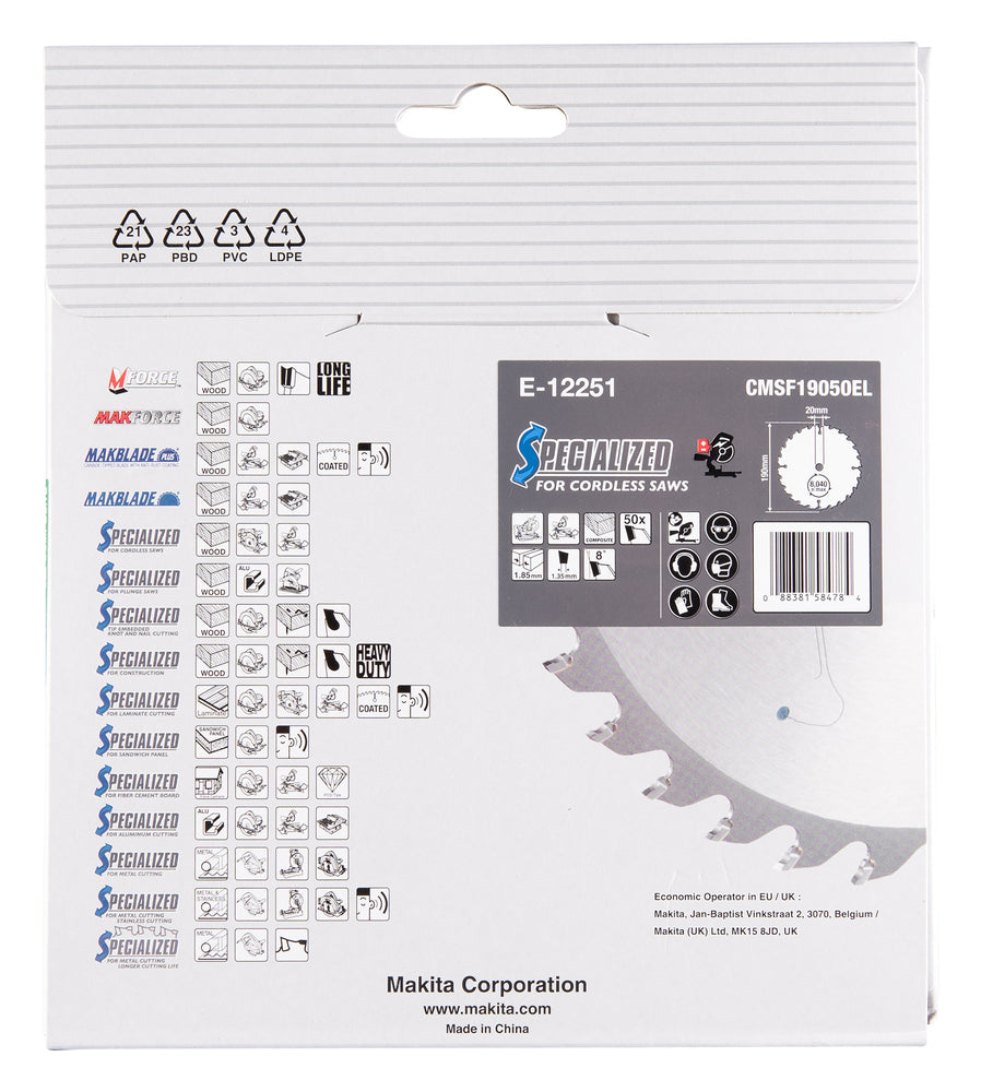 Sägeblatt 190x1,85x20, 50Z EFFICUT   E-12251